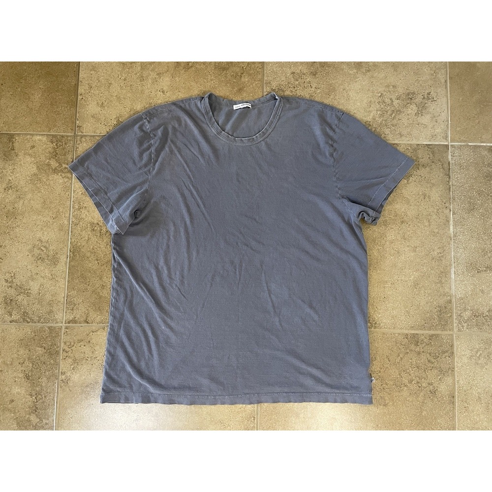 James Perse Mens Size 5 2XL Blue Gray Short Sleeve Crewneck T-Shirt 100% Cotton